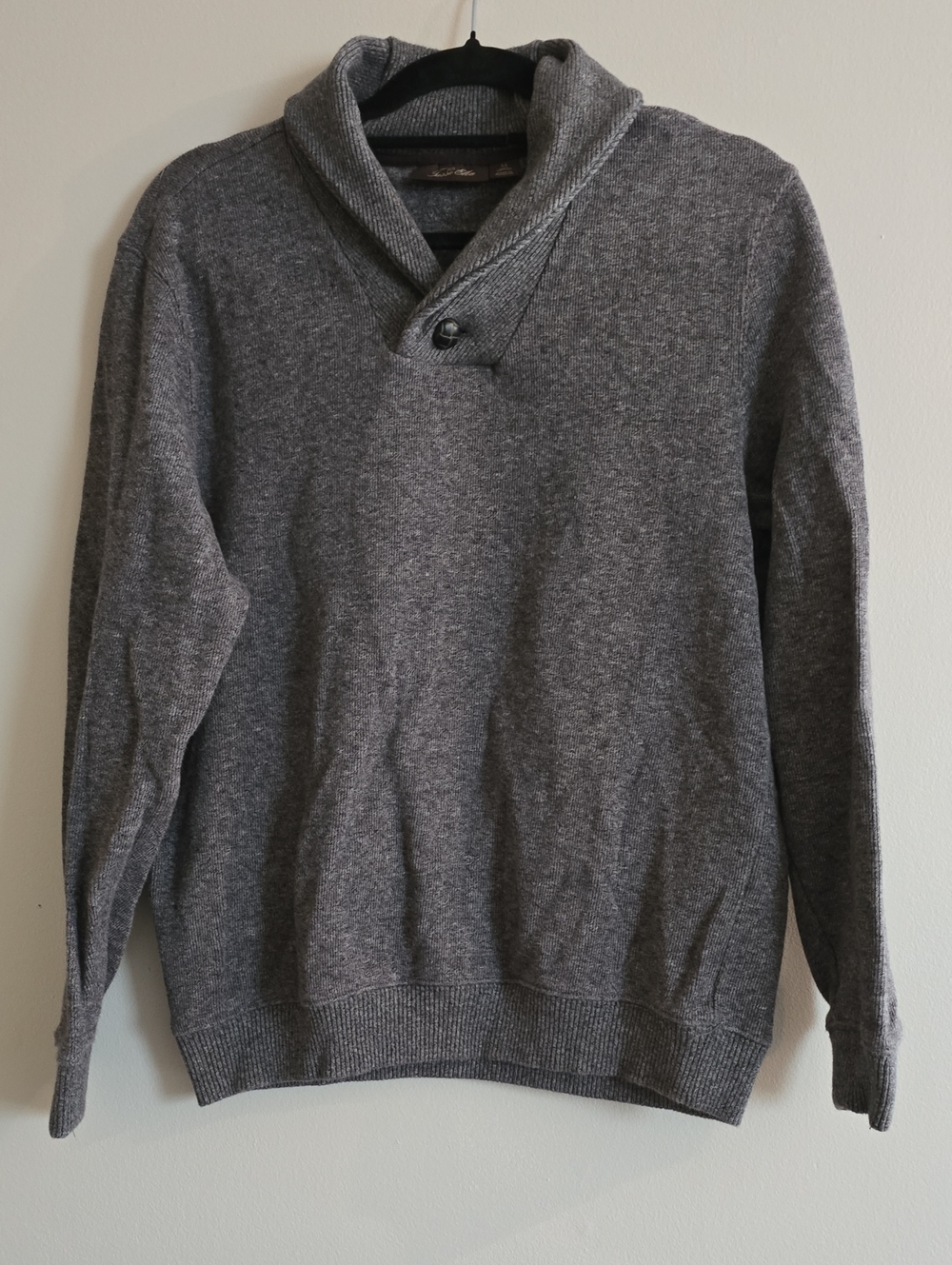 Tasso Elba Men's Shawl Collar Crewneck Sweater - Gray